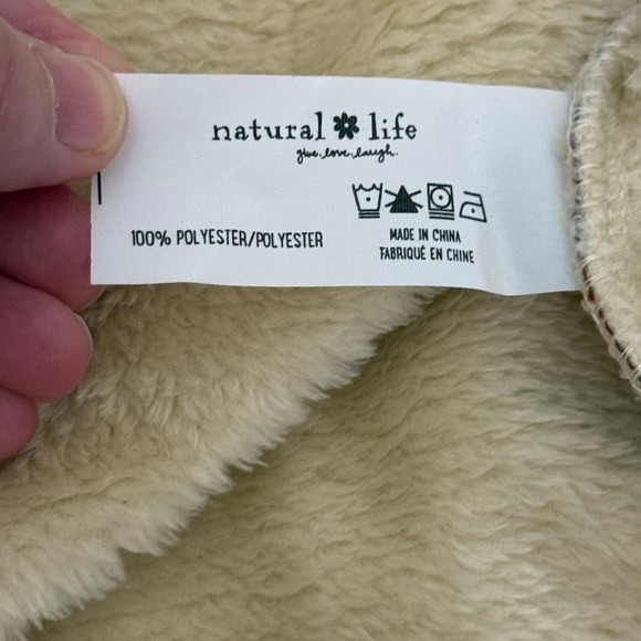 Natural Life Women Robe Med Floral Patchwork Fleece Boho Loungewear Relaxation - Picture 8 of 10